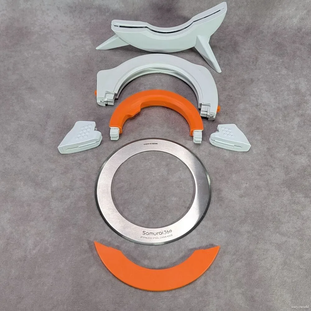 Samurai 360 The Knife That Rolls Kitchen Tool Circular Steel Blade Pizza Cutter